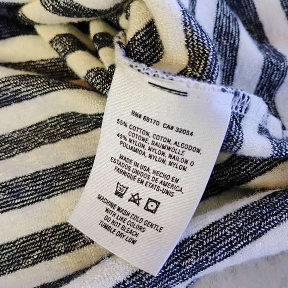 Michael Stars for Anthropologie Long Sleeve Shine Stripe Top V Neck Size M/L - Picture 7 of 10